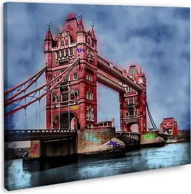 Produktbild von Leinwandbild Wandbild Kunstdruck XXL Wanddeko Tower Bridge in London: 150x150x4cm