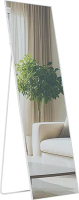 Produktbild von Standspiegel KRAKOW - Glas Weiß matt 50x3x150 cm | Ganzkörperspiegel Freistehender Spiegel Groß Schlafzimmer