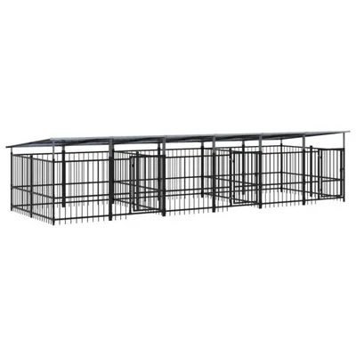 Immagine prodotto di vidaXL Cuccia per cani da esterno con tetto in acciaio 11,26 m²