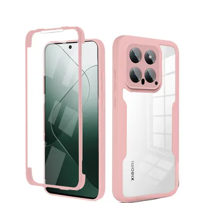 Produktbild von 360° Grad Hülle für Xiaomi 14 Handyhülle vollschutz Integriertem Displayschutz Rosa