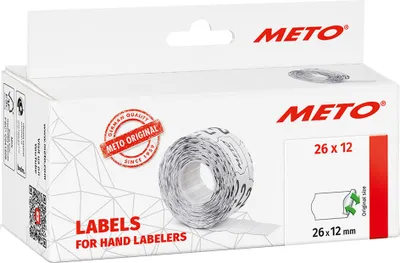 Produktbild von METO Etiketten für Preisauszeichner 26 x 12 mm weiß 6 Rollen à 1.000 Etiketten