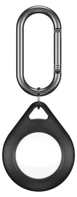 Productafbeelding van KeyBudz Secure Dock AirTag (2-pack) – Specifiek Ontworpen voor Apple AirTag – Passieve Geluidsisolatie – Veelzijdige Bevestiging met Haakje - Zwart