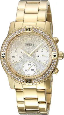 Produktbild von Guess CONFETTI DAMEN-ARMBANDUHR 38MM ARMBAND EDELSTAHL GOLD BATTERIE W0774L5
