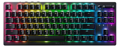 Image de Razer DeathStalker V2 Pro, Avec et sans fil, USB + RF sans fil + Bluetooth, Clé optique, QWERTY, LED RGB, Noir