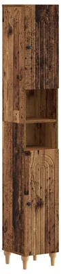 Image de Armoire de salle de bain avec étagère ouverte, modèle ALKMAAR, en bois vieilli