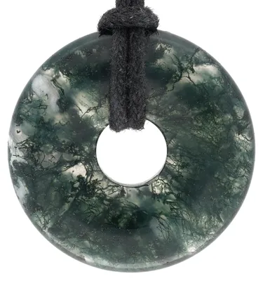 Produktbild von Moosachat Donut 30 mm Anhänger Kette Edelstein Heilstein Damen Herren