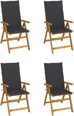 Produktbild von Hochlehner Verstellbar 4 Stk. mit Auflagen Massivholz Akazie