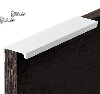 Produktbild von 6 Stück Verdeckter Schrankgriffe,Küchengriffe Türgriff Schubladengriff Griffe Möbel Reines Weiß für Kleiderschrank, Schlafzimmer, Badezimmer