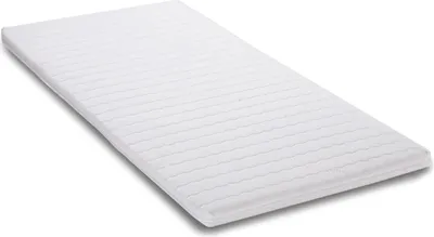 A white mattress topper is shown on a white background.