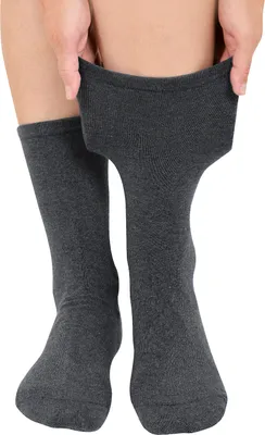 Produktbild von KB Herren Diabetiker Socken extra weit dehnbar venenfreundlich Damen Herren grau 6 Paar 47-50