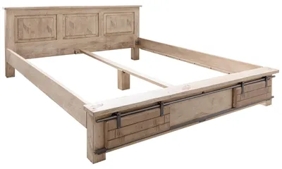 Immagine prodotto di MASSIVMOEBEL24 | RAILWAY #342 Letto matrimoniale in legno di mango - laccato / whitewash 180x200