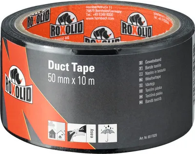 Produktbild von ROXOLID Duct Tape / Gaffa Tape Gewebeband schwarz 50 mm x 10 m