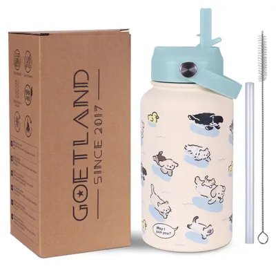 Isolierflasche 650 ml, Katzen & Hunde Motiv, Edelstahl