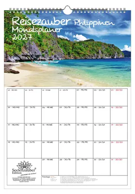 Produktbild von Reisezauber Philippinen Planer DIN A3 Kalender für 2027 Urlaub Reise Strand Meer - Seelenzauber
