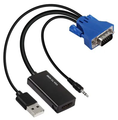 Immagine prodotto di Cavo adattatore VGA a HDMI con audio, adattatore video 1080P, 7,8 pollici