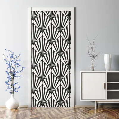 Produktbild von Dekorative Türaufkleber Aufkleber selbstklebend Abnehmbarerdeko Geometrisches Grau 77 x 200 cm