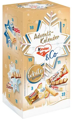 Zdjęcie produktu dla Kalendarz adwentowy Kinder und Co White Edition 24 drzwi 263g