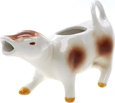 Produktbild von Milchkännchen Sahnekuh Sahnekännchen als braun weiße Kuh H.: 10cm L.: 15cm Fassungsvermögen: 100ml