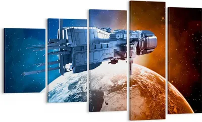 Produktbild von Bild auf Leinwand - Leinwandbild - Kosmos Sputnik - 100x60cm - Wand Bild - Wanddeko - Wandbilder - Leinwanddruck - Bilder - Kunstdruck - Wanddekoration - Leinwand bilder - Wandkunst - EG100x60-3597