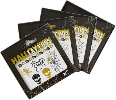 Produktbild von Halloween Tattoos | Schwarz/Gold