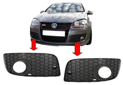 Produktbild von Nebelscheinwerfer Abdeckungen für VW Golf V 5 03-07 Unterer Kühlergrill GTI Look.