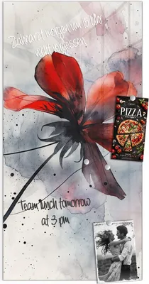 Produktbild von Magnettafel 50x100cm Pinnwand Whiteboard beschreibbar - Abstrakte Blüte