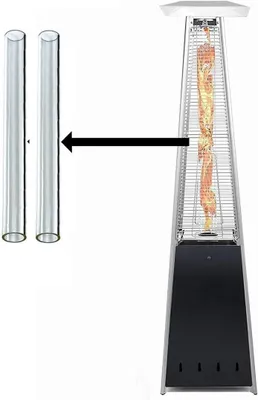 Productafbeelding van Glazen Buis Vervanging - Terrasverwarmer Onderdeel - Buiten Verwarmen - Voor Piramide Model - 1255 cm - Zwart