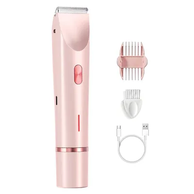 Produktbild von Intimrasierer Frauen 2-in-1 Dualkopf, Elektrisch, USB, IPX7 Wasserdicht, Gesicht & Körper, Rosa