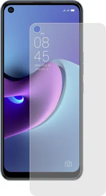 A screen protector is placed over a smartphone screen.