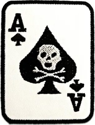 Produktbild von Poker Ass Karte Totenkopf Biker - Aufnäher, Bügelbild, Aufbügler, Applikationen, Patches, Flicken, Zum Aufbügeln, Größe: 6 x 7,5 cm