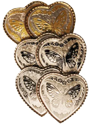 Produktbild von Gürtelschnalle 2 Herzen mit Schmetterling goldfarben