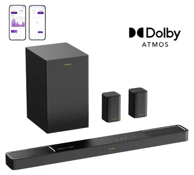 Immagine prodotto di Soundbar - Altoparlante per home cinema - Sistema audio surround - Altoparlante per TV - Subwoofer wireless - Sistema 5.1.2 canali
