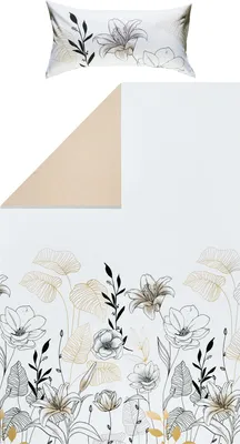 Produktbild von REDBEST Wendebettwäsche weiß-taupe 1x 155x220 cm + 1x 40x80 cm