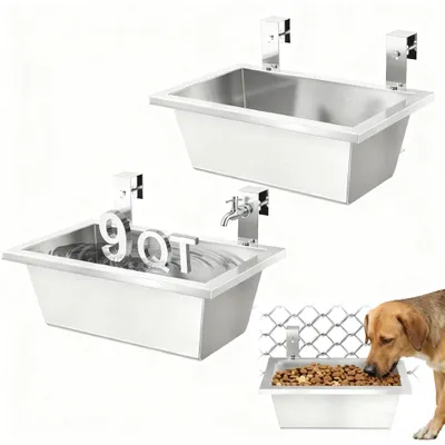 Immagine prodotto di Omgoods - Abbeveratoi per animali in acciaio inossidabile, adatti sia per interni che per esterni