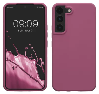 Produktbild von kwmobile Handyhülle für Samsung Galaxy S22 Hülle - Case Silikon - Kabelloses Laden - Schutzhülle Cover in Orchidee Violett