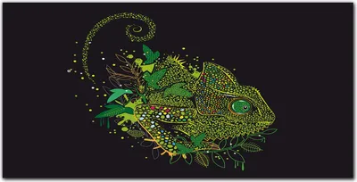 Produktbild von Coloray Bild aus Leinwand 140x70 Leinwand Dekoration - Chamäleon tierische Natur
