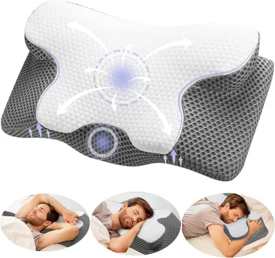 Produktbild von Nackenkissen, Kopfkissen, Seitenschläferkissen, Memory-Schaum-Kissen, orthopädisches Kissen, Schmerzlinderndes, zur Nacken- und Schulterunterstützung