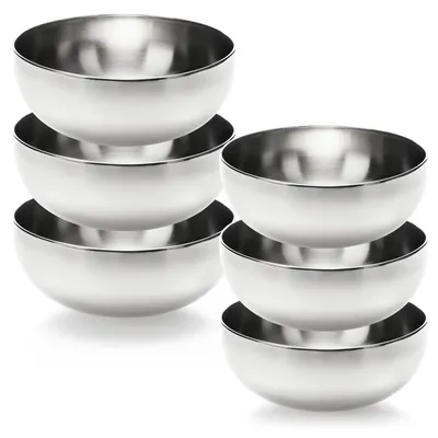 Edelstahl-Schalen Set 6-tlg. Ø 20/24 cm, silber