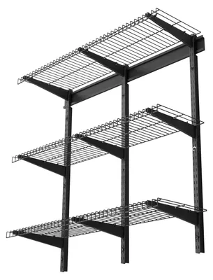 Zdjęcie produktu dla Regał garażowy – metalowy regał ścienny z 3 półkami – nośność 68 kg na półkę – powierzchnia półki 91,5 x 30,5 cm – wymiary całkowite 91,5 x 91,5 x 30,5 cm – przechowywanie narzędzi – montaż na ścianie