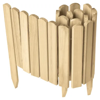 Produktbild von Garronda Beeteinfassung Holz Rollzaun Gartenzaun imprägniert Flexibler Rollborder Rasenkante Länge: 100 cm (Natural, Höhe: 30 cm)