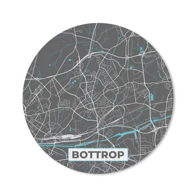 Produktbild von MuchoWow® Mauspad Mousepad Karte - Bottrop - Blau - Stadtplan - Deutschland 40x40 cm - Mousepads - Maus Mat - Pad - Mausunterlage - Schreibtisch Accessoires