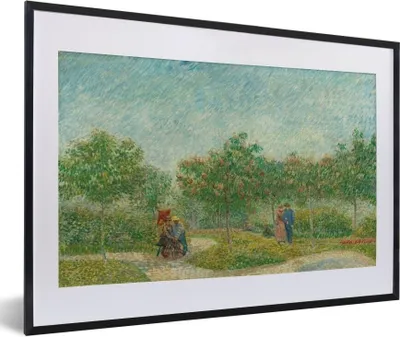 Produktbild von MuchoWow® MuchoWow® Gerahmtes Poster Garten mit Liebenden - Vincent van Gogh 60x40 cm - Poster mit zchwarzem Bilderrahmen - Schlafzimmer - Plakat in Rahmen - Drucken