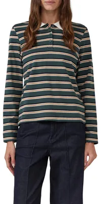 Produktbild von s.Oliver Damen Polo-Shirt – Regular Fit, Langarm, gestreift, Jersey