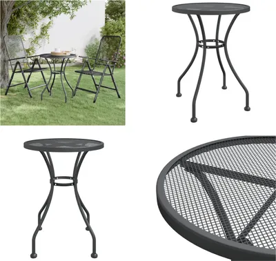 Immagine prodotto di vidaXL Tavolo da giardino Ø60x72 cm in lamiera stirata antracite - Tavolo da giardino - Tavoli da giardino - Tavolo da esterno - Tavolo da esterno