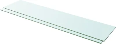Zdjęcie produktu dla Półki, 2 szt., szklany, przezroczysty panel, 110 x 25 cm