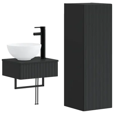 Immagine prodotto di vidaXL Set di mobili da bagno, 2 pezzi, nero, 33 x 34,5 x 100 cm