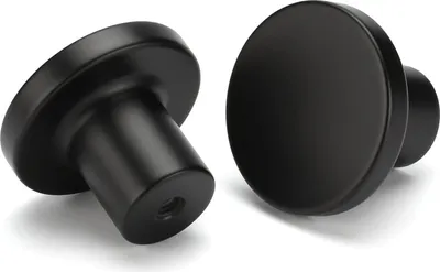 Produktbild von 10 Stück schwarze Schrankknöpfe, schwarze Möbelgriffe, Küchenknöpfe, Türknauf aus Aluminiumlegierung, Schranktürknöpfe, schwarz