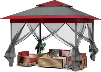 Imagen del producto de Quiosco, impermeable, con altura ajustable, color rojo y color oscuro