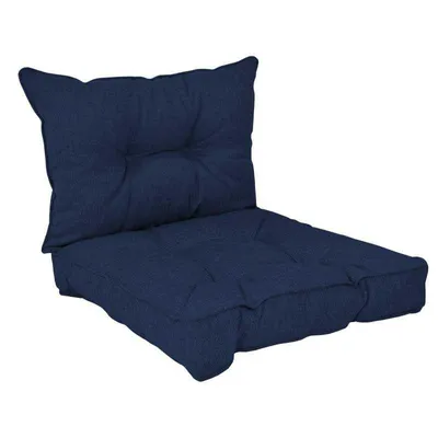 Obrázek produktu pro Sada 2 tmavě modrých prošívaných podušek na zahradní židle (50x50 + 50x40)
