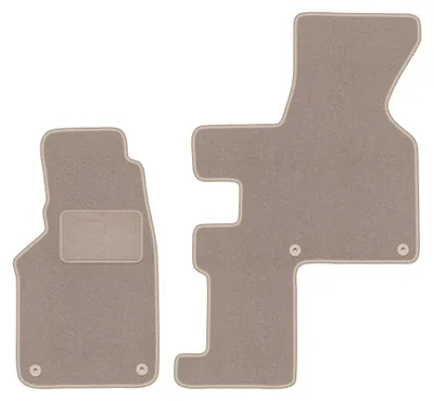 Productafbeelding van Velours voormatten voor Volkswagen Transporter T4 1993-2001 – 2-delig, beige, op maat – Wielganizator LUX